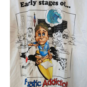 Vintage New Aquatic Addiction Medium Shirt Dreaming of Surfing School Boy